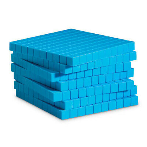 Picture of LEARNING RESOURCES BLUE PLASTIC BASE TEN FLAT SET - 10PCS
